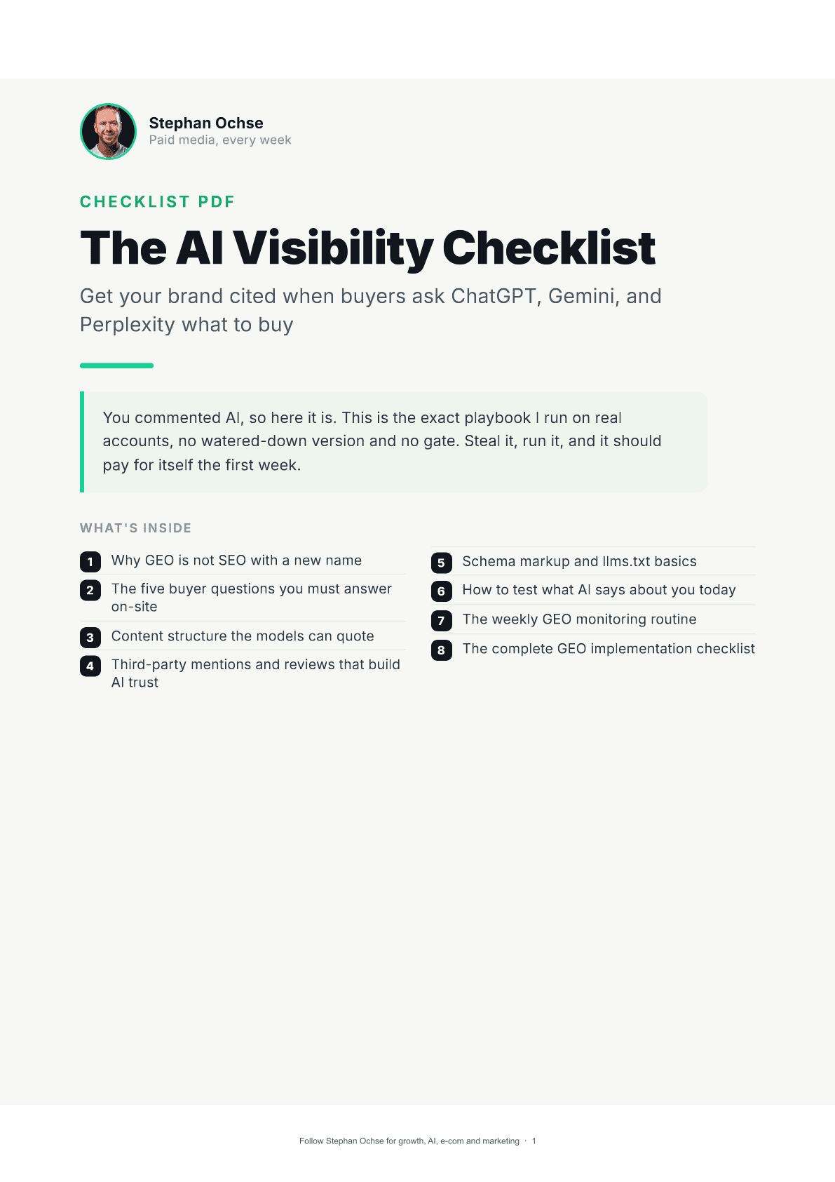 The AI Visibility Checklist