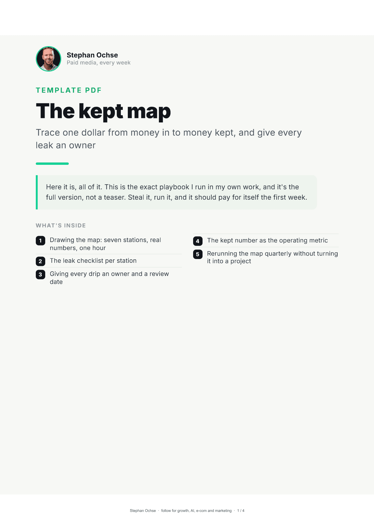 First page of The kept map