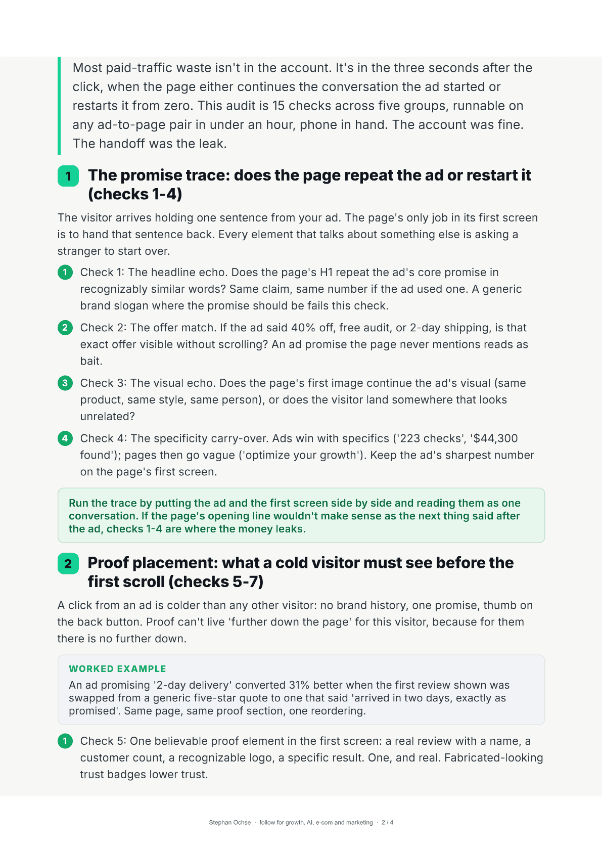 Page 2 of The message-match audit: ad to page in 15 checks