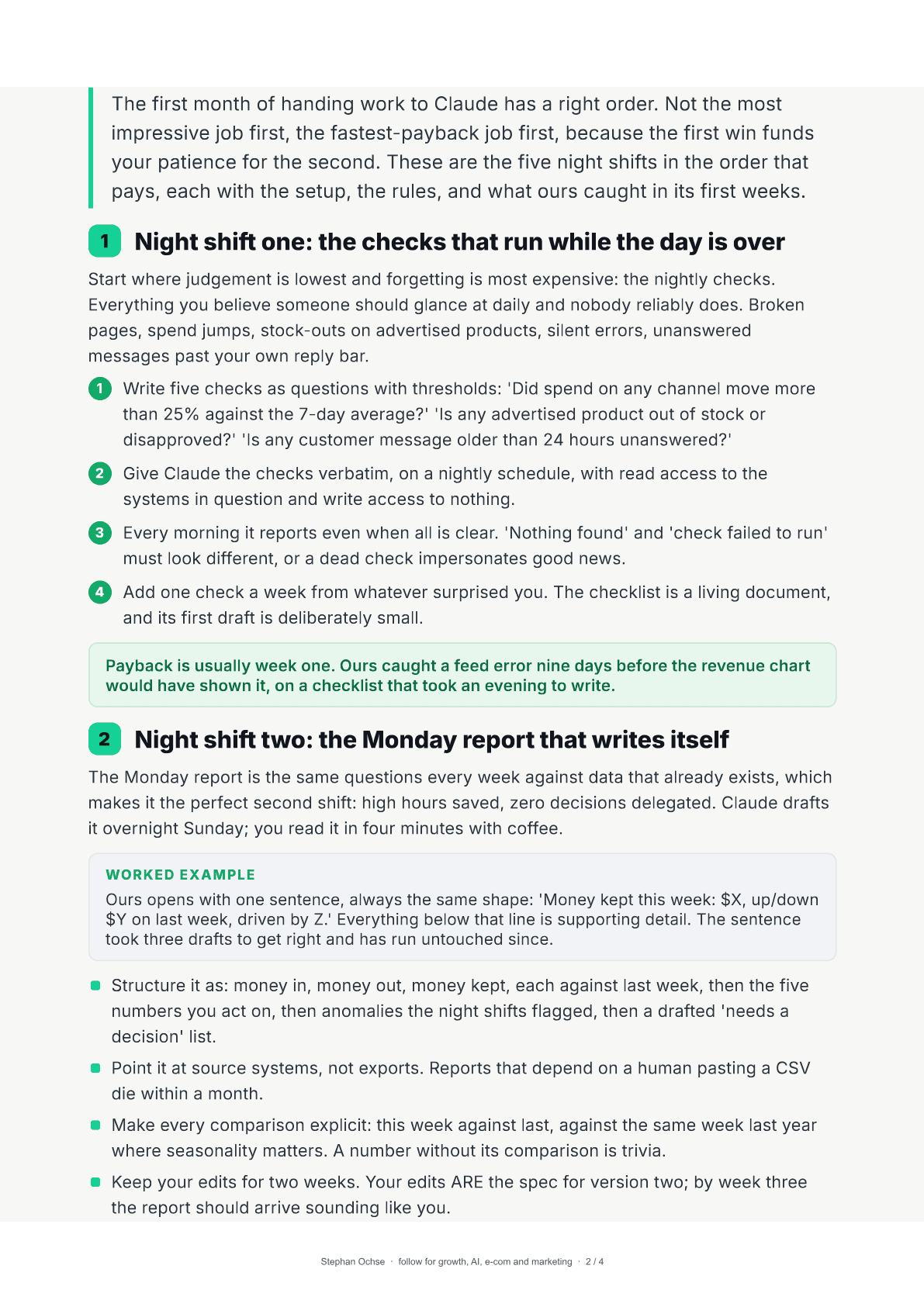 Page 2 of 5 night shifts to hand Claude in month one