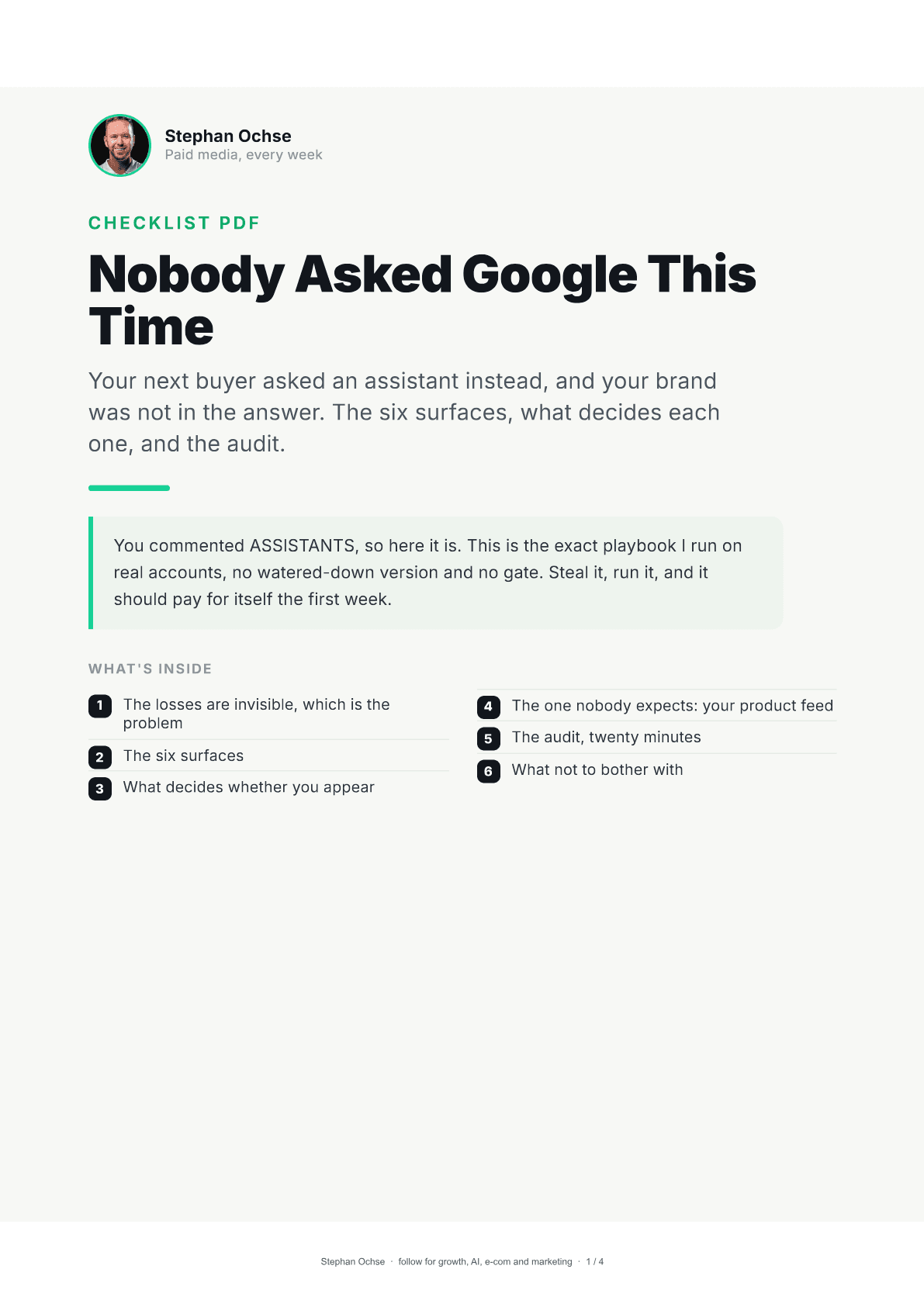 First page of Nobody Asked Google This Time
