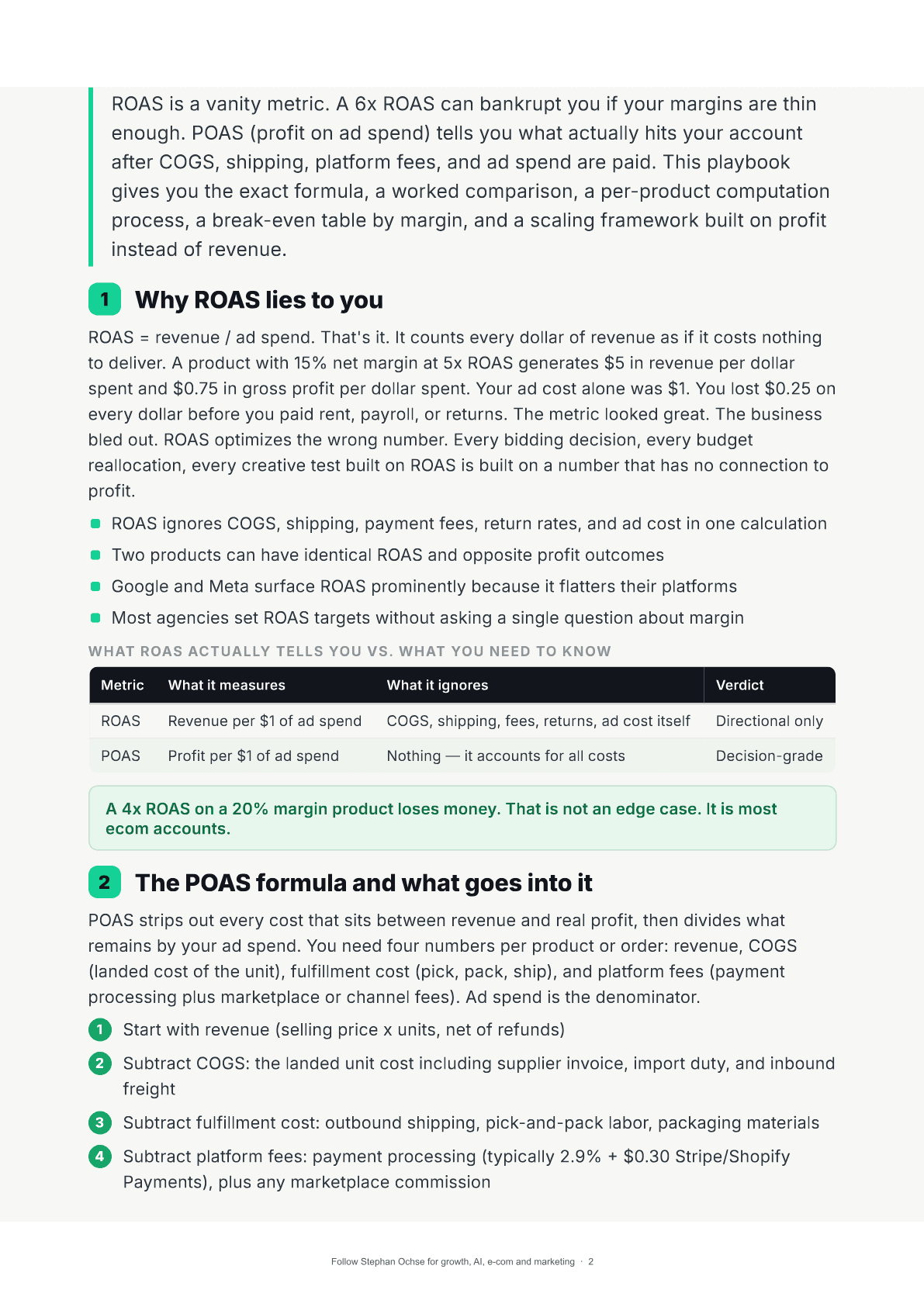Page 2 of POAS Over ROAS: The Profit Playbook