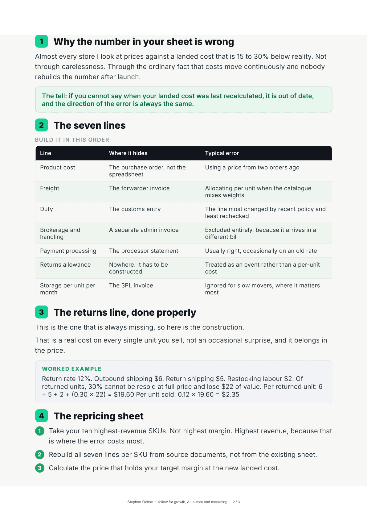 Page 2 of Reprice Before It Eats the Quarter