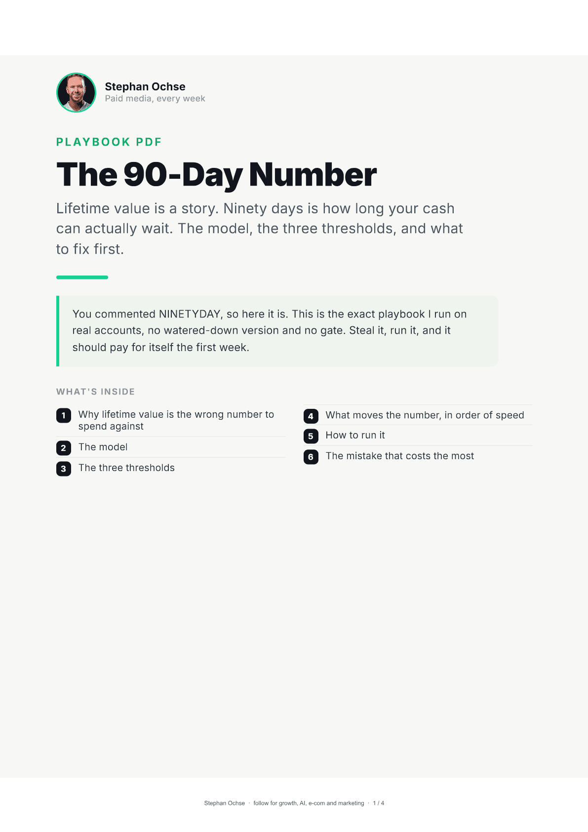 First page of The 90-Day Number