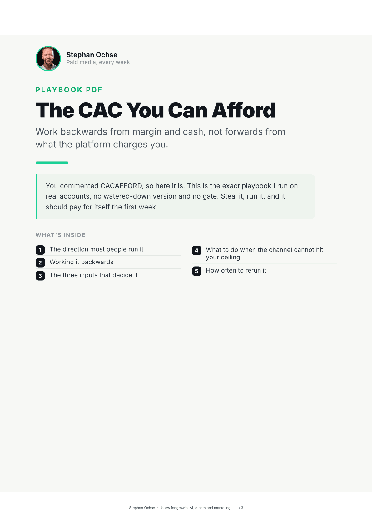 First page of The CAC You Can Afford