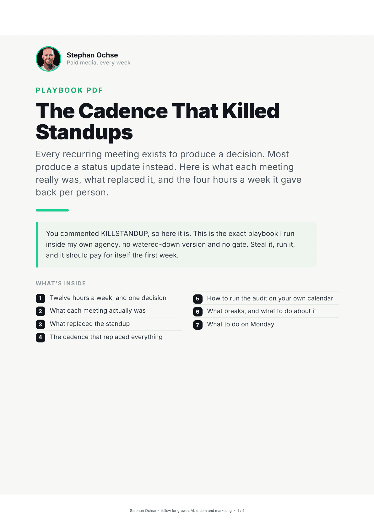 First page of The Cadence That Killed Standups