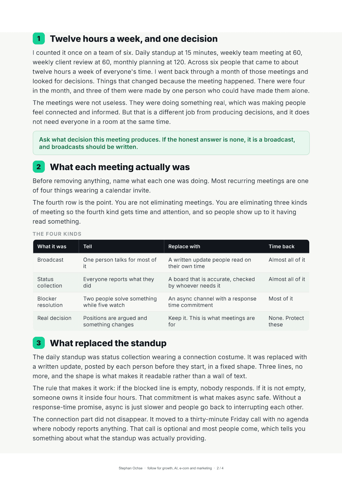Page 2 of The Cadence That Killed Standups