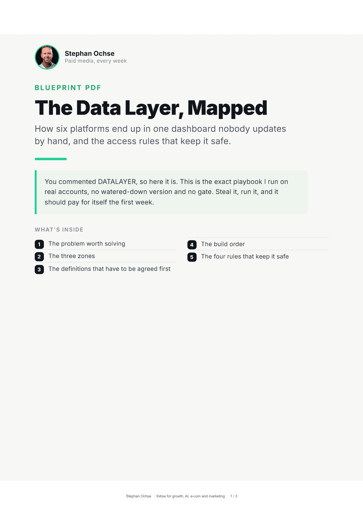 First page of The Data Layer, Mapped