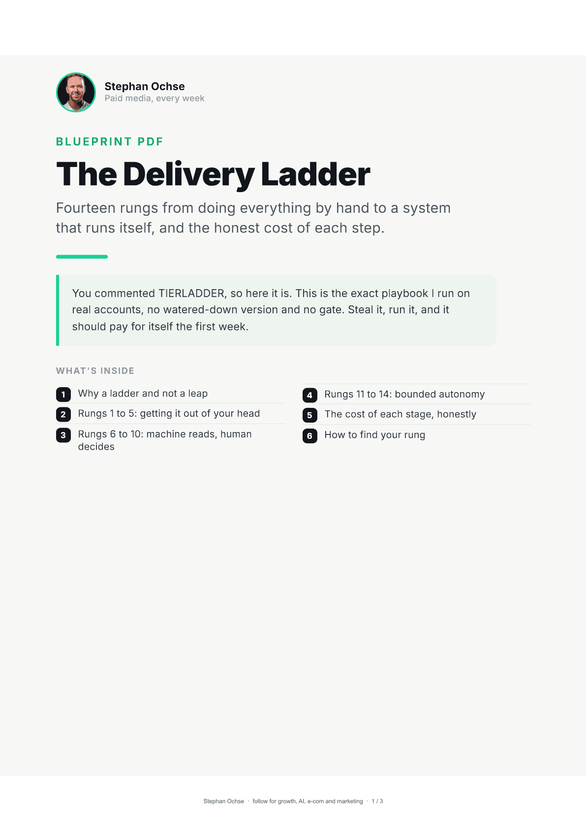 First page of The Delivery Ladder