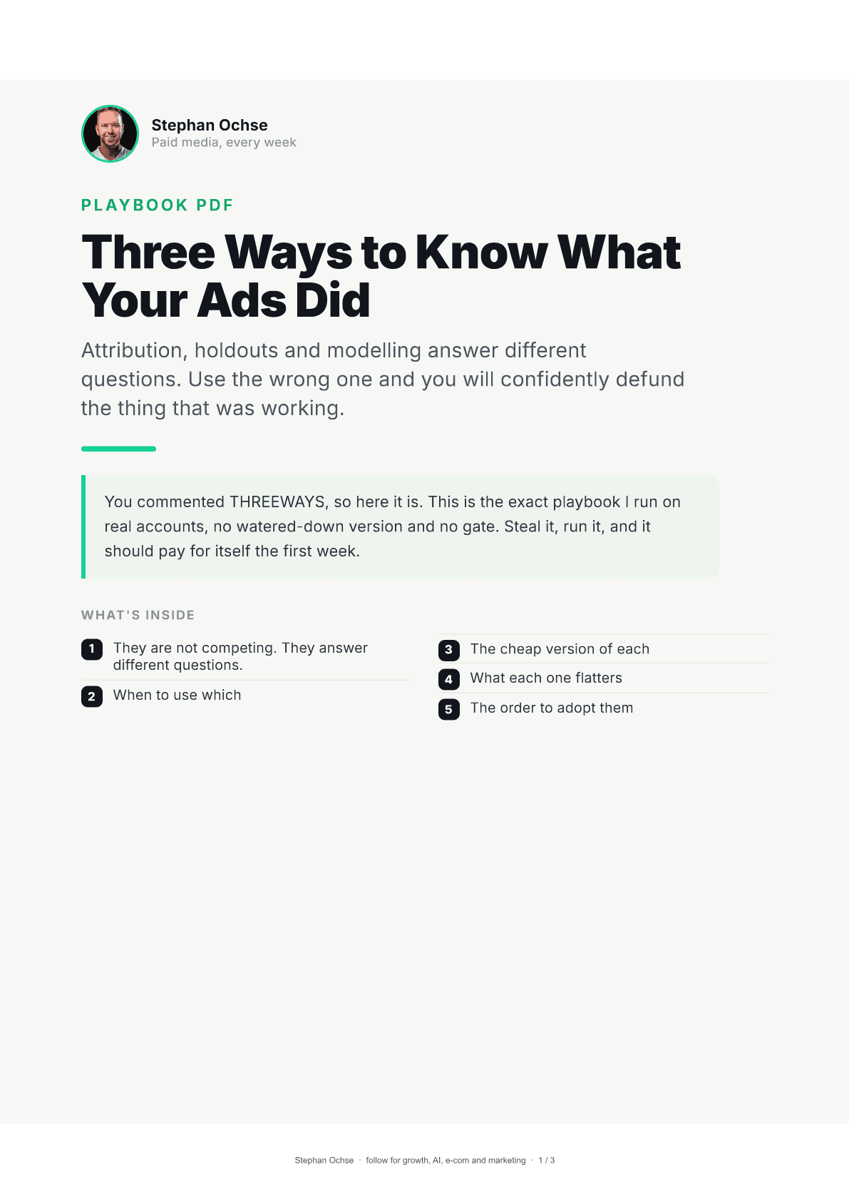 First page of Three Ways to Know What Your Ads Did