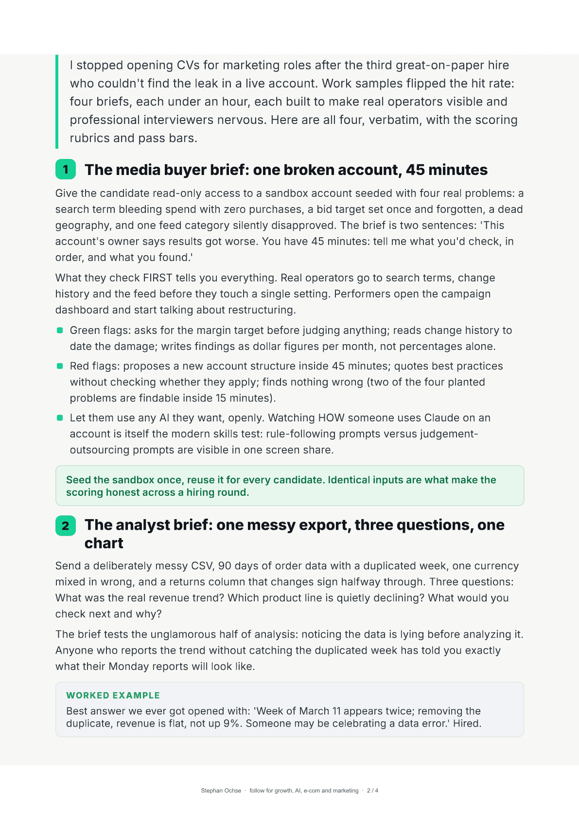 Page 2 of Show me the work: the no-CV hiring pack